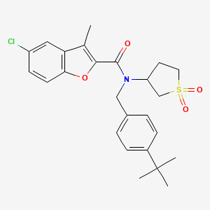 N-(4-tert-butylbenzyl)-5-chloro-N-(1,1-dioxidotetrahydrothiophen-3-yl)-3-methyl-1-benzofuran-2-carboxamide