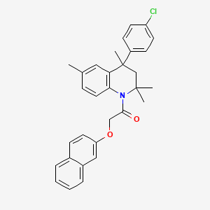 1-[4-(4-chlorophenyl)-2,2,4,6-tetramethyl-3,4-dihydroquinolin-1(2H)-yl]-2-(naphthalen-2-yloxy)ethanone