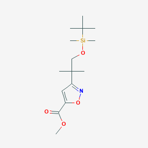 molecular formula C15H27NO4Si B15096369 Methyl 3-[1-[tert-butyl(dimethyl)silyl]oxy-2-methylpropan-2-yl]-1,2-oxazole-5-carboxylate 