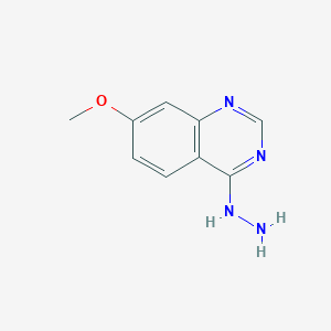 molecular formula C9H10N4O B15096379 Quinazoline, 4-hydrazinyl-7-methoxy- 