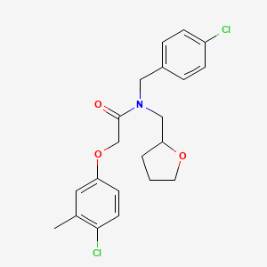 molecular formula C21H23Cl2NO3 B15096397 N-(4-chlorobenzyl)-2-(4-chloro-3-methylphenoxy)-N-(tetrahydrofuran-2-ylmethyl)acetamide 