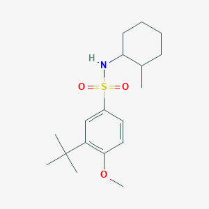 molecular formula C18H29NO3S B15096450 {[3-(Tert-butyl)-4-methoxyphenyl]sulfonyl}(2-methylcyclohexyl)amine 