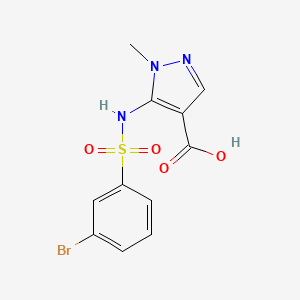 molecular formula C11H10BrN3O4S B15096463 1H-Pyrazole-4-carboxylic acid, 5-[[(3-bromophenyl)sulfonyl]amino]-1-methyl- CAS No. 1152546-38-7