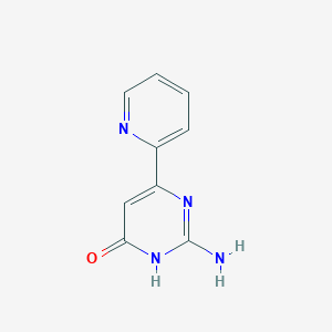 molecular formula C9H8N4O B15096481 4(3H)-Pyrimidinone, 2-amino-6-(2-pyridinyl)- 