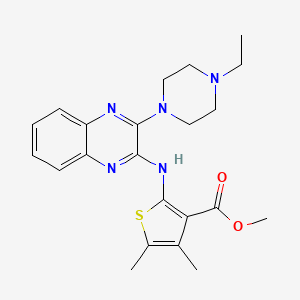 molecular formula C22H27N5O2S B15096563 Methyl 2-{[3-(4-ethylpiperazin-1-yl)quinoxalin-2-yl]amino}-4,5-dimethylthiophene-3-carboxylate 