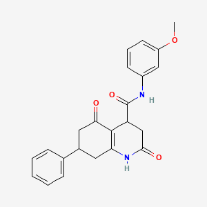 2-hydroxy-N-(3-methoxyphenyl)-5-oxo-7-phenyl-3,4,5,6,7,8-hexahydroquinoline-4-carboxamide