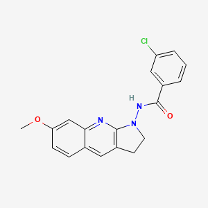 molecular formula C19H16ClN3O2 B15096612 3-chloro-N-(7-methoxy-2,3-dihydro-1H-pyrrolo[2,3-b]quinolin-1-yl)benzamide 