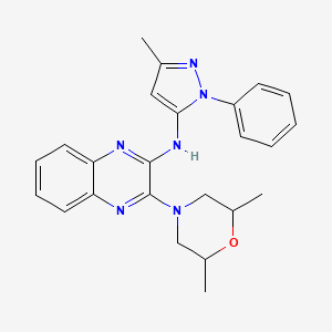 molecular formula C24H26N6O B15096646 3-(2,6-dimethylmorpholin-4-yl)-N-(3-methyl-1-phenyl-1H-pyrazol-5-yl)quinoxalin-2-amine 