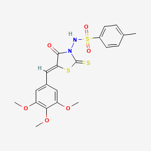 molecular formula C20H20N2O6S3 B15096648 4-methyl-N-[(5Z)-4-oxo-2-sulfanylidene-5-[(3,4,5-trimethoxyphenyl)methylidene]-1,3-thiazolidin-3-yl]benzenesulfonamide 