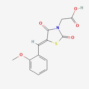 molecular formula C13H11NO5S B15096704 2-[(5Z)-5-[(2-methoxyphenyl)methylidene]-2,4-dioxo-1,3-thiazolidin-3-yl]acetic acid 