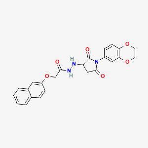 molecular formula C24H21N3O6 B15096717 N'-[1-(2,3-dihydro-1,4-benzodioxin-6-yl)-2,5-dioxopyrrolidin-3-yl]-2-(naphthalen-2-yloxy)acetohydrazide 