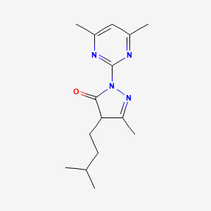 molecular formula C15H22N4O B15096735 2-(4,6-dimethylpyrimidin-2-yl)-5-methyl-4-(3-methylbutyl)-2,4-dihydro-3H-pyrazol-3-one 