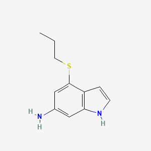 molecular formula C11H14N2S B15096736 1h-Indol-6-amine,4-(propylthio)- 