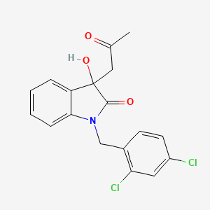 molecular formula C18H15Cl2NO3 B15096738 1-[(2,4-Dichlorophenyl)methyl]-3-hydroxy-3-(2-oxopropyl)indolin-2-one 