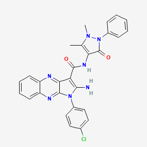 2-amino-1-(4-chlorophenyl)-N-(1,5-dimethyl-3-oxo-2-phenyl-2,3-dihydro-1H-pyrazol-4-yl)-1H-pyrrolo[2,3-b]quinoxaline-3-carboxamide