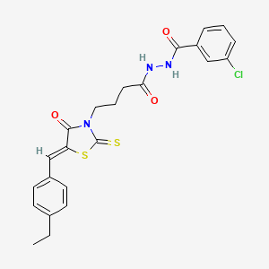 3-chloro-N'-{4-[(5Z)-5-(4-ethylbenzylidene)-4-oxo-2-thioxo-1,3-thiazolidin-3-yl]butanoyl}benzohydrazide