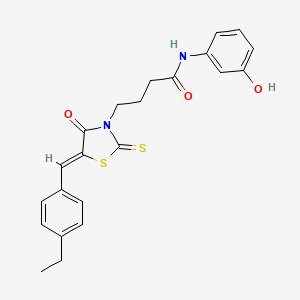 4-[(5Z)-5-(4-ethylbenzylidene)-4-oxo-2-thioxo-1,3-thiazolidin-3-yl]-N-(3-hydroxyphenyl)butanamide