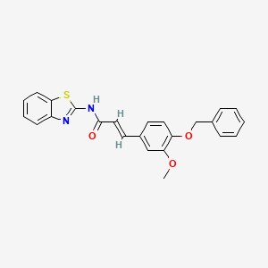 molecular formula C24H20N2O3S B15096804 (2E)-N-(1,3-benzothiazol-2-yl)-3-[4-(benzyloxy)-3-methoxyphenyl]prop-2-enamide 