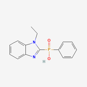 molecular formula C15H15N2O2P B15096849 Phosphinic acid, P-(1-ethyl-1H-benzimidazol-2-yl)-P-phenyl- CAS No. 172753-92-3