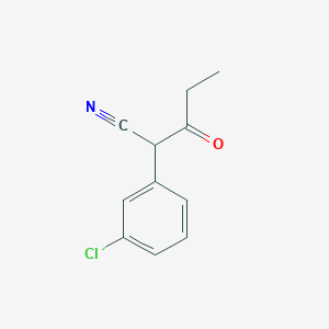 molecular formula C11H10ClNO B15096855 2-(3-Chlorophenyl)-3-oxopentanenitrile 