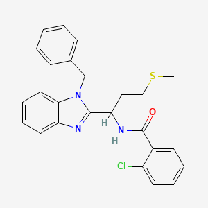 N-[1-(1-benzyl-1H-1,3-benzodiazol-2-yl)-3-(methylsulfanyl)propyl]-2-chlorobenzamide