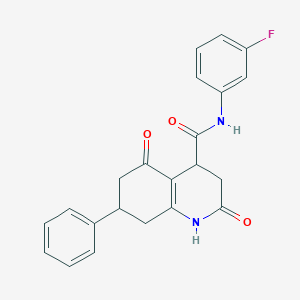 molecular formula C22H19FN2O3 B15096902 N-(3-fluorophenyl)-2,5-dioxo-7-phenyl-1,2,3,4,5,6,7,8-octahydroquinoline-4-carboxamide 