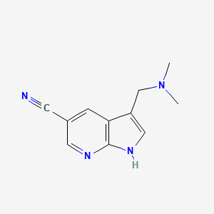 molecular formula C11H12N4 B1509692 1H-Pyrrolo[2,3-b]pyridine-5-carbonitrile, 3-[(dimethylamino)methyl]- 