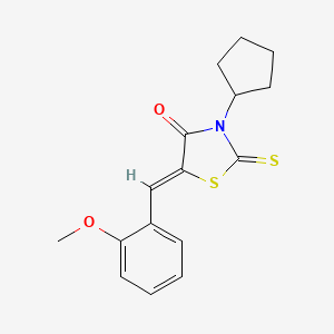 3-Cyclopentyl-5-[(2-methoxyphenyl)methylene]-2-thioxo-1,3-thiazolidin-4-one