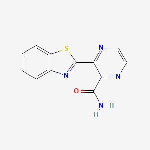 molecular formula C12H8N4OS B15096933 3-(Benzo[d]thiazol-2-yl)pyrazine-2-carboxamide 