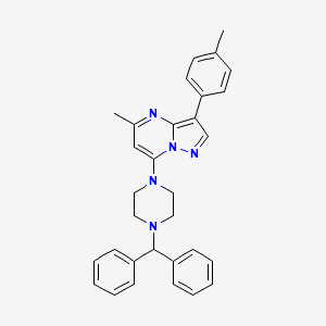 1-(Diphenylmethyl)-4-[5-methyl-3-(4-methylphenyl)pyrazolo[1,5-a]pyrimidin-7-yl]piperazine