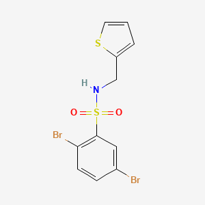 molecular formula C11H9Br2NO2S2 B15097020 2,5-dibromo-N-(thiophen-2-ylmethyl)benzenesulfonamide 