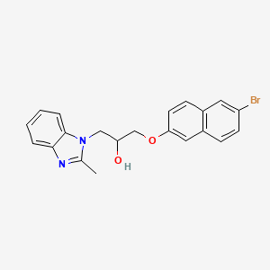 molecular formula C21H19BrN2O2 B15097039 1-[(6-bromonaphthalen-2-yl)oxy]-3-(2-methyl-1H-benzimidazol-1-yl)propan-2-ol 