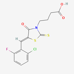 4-[(5Z)-5-(2-chloro-6-fluorobenzylidene)-4-oxo-2-thioxo-1,3-thiazolidin-3-yl]butanoic acid