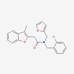 N-(2-chlorobenzyl)-N-(furan-2-ylmethyl)-2-(3-methyl-1-benzofuran-2-yl)acetamide