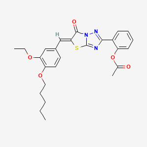 2-{(5Z)-5-[3-ethoxy-4-(pentyloxy)benzylidene]-6-oxo-5,6-dihydro[1,3]thiazolo[3,2-b][1,2,4]triazol-2-yl}phenyl acetate