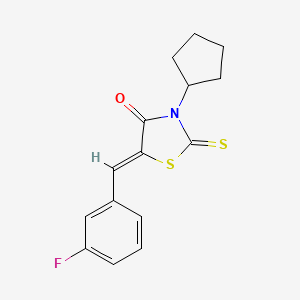 3-Cyclopentyl-5-[(3-fluorophenyl)methylene]-2-thioxo-1,3-thiazolidin-4-one