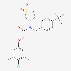 N-(4-tert-butylbenzyl)-2-(4-chloro-3,5-dimethylphenoxy)-N-(1,1-dioxidotetrahydrothiophen-3-yl)acetamide