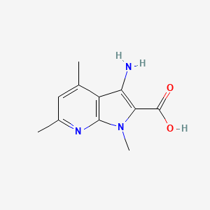 molecular formula C11H13N3O2 B15097179 3-Amino-1,4,6-trimethyl-1H-pyrrolo[2,3-B]pyridine-2-carboxylic acid 