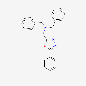 molecular formula C24H23N3O B15097193 Dibenzyl({[5-(4-methylphenyl)-1,3,4-oxadiazol-2-yl]methyl})amine 