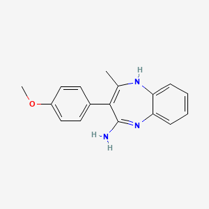 molecular formula C17H17N3O B15097197 3-(4-methoxyphenyl)-4-methyl-1H-1,5-benzodiazepin-2-amine 