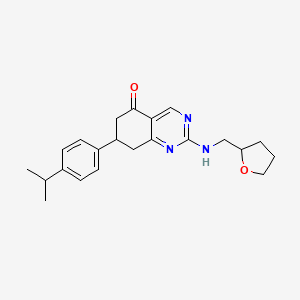 7-[4-(propan-2-yl)phenyl]-2-[(tetrahydrofuran-2-ylmethyl)amino]-7,8-dihydroquinazolin-5(6H)-one