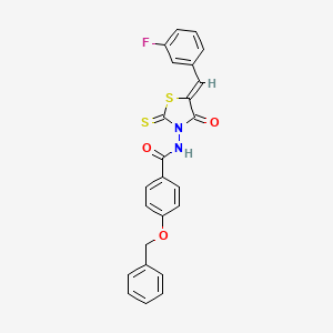 N-{5-[(3-fluorophenyl)methylene]-4-oxo-2-thioxo(1,3-thiazolidin-3-yl)}[4-(phen ylmethoxy)phenyl]carboxamide