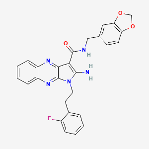 2-amino-N-(1,3-benzodioxol-5-ylmethyl)-1-[2-(2-fluorophenyl)ethyl]-1H-pyrrolo[2,3-b]quinoxaline-3-carboxamide