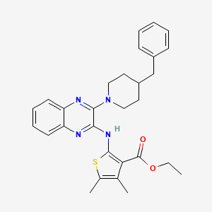 Ethyl 2-{[3-(4-benzylpiperidin-1-yl)quinoxalin-2-yl]amino}-4,5-dimethylthiophene-3-carboxylate