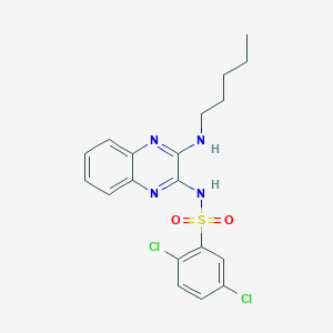 molecular formula C19H20Cl2N4O2S B15097241 2,5-dichloro-N-[3-(pentylamino)quinoxalin-2-yl]benzenesulfonamide 