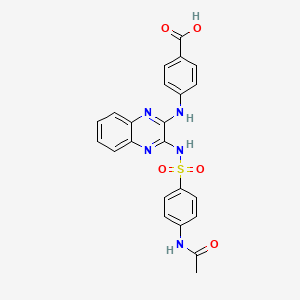 molecular formula C23H19N5O5S B15097245 4-[[3-[(4-acetamidophenyl)sulfonylamino]quinoxalin-2-yl]amino]benzoic Acid 