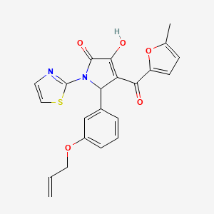 molecular formula C22H18N2O5S B15097269 3-hydroxy-4-(5-methylfuran-2-carbonyl)-5-[3-(prop-2-en-1-yloxy)phenyl]-1-(1,3-thiazol-2-yl)-2,5-dihydro-1H-pyrrol-2-one 