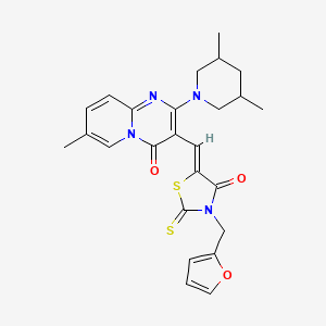 2-(3,5-dimethylpiperidin-1-yl)-3-{(Z)-[3-(furan-2-ylmethyl)-4-oxo-2-thioxo-1,3-thiazolidin-5-ylidene]methyl}-7-methyl-4H-pyrido[1,2-a]pyrimidin-4-one