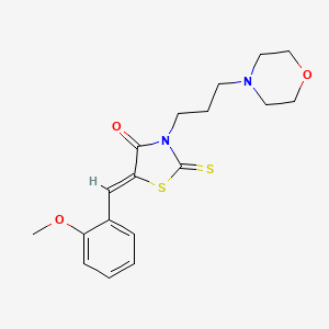 molecular formula C18H22N2O3S2 B15097305 (5Z)-5-(2-methoxybenzylidene)-3-[3-(morpholin-4-yl)propyl]-2-thioxo-1,3-thiazolidin-4-one 