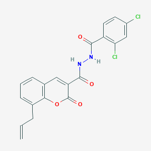 molecular formula C20H14Cl2N2O4 B15097334 N'-[(2,4-dichlorophenyl)carbonyl]-2-oxo-8-(prop-2-en-1-yl)-2H-chromene-3-carbohydrazide 